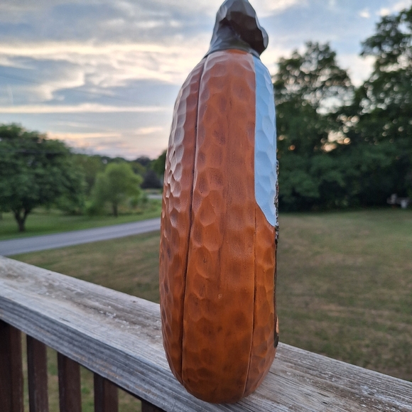 Gorgeous Hand Painted 15" Ceramic Pumpkin Fall Autumn Scene Cobblestone Church - Picture 7 of 9